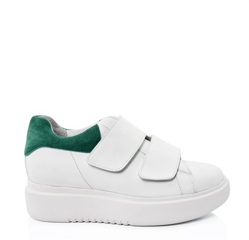 Beyaz Cırt Cırt Sneaker - GREEN