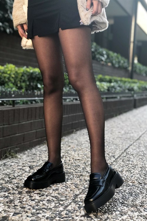Siyah Rugan Hakiki Deri Ayakkabı - GRETA