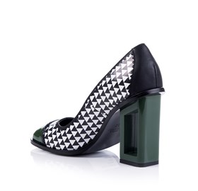 Yeşil Pop-Art Topuklu Ayakkabı - BELLA