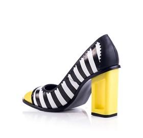 Sarı Pop-Art Topuklu Ayakkabı - BELLA