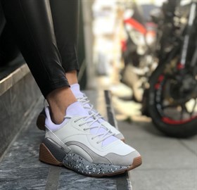 Beyaz Bağcıklı Sneaker - STELLA