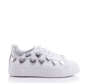 Beyaz Lame Sneakers - LOVE