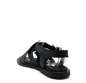 Siyah Çarpraz Bant Sandalet - CLARA