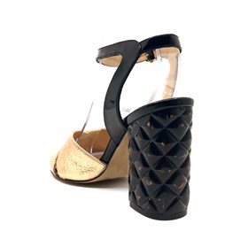 Siyah Rose Rugan Topuklu Ayakkabı  - NICHOLS