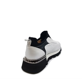 Beyaz Bağcıklı Spor Ayakkabı-AMABEL
