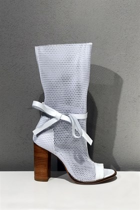 Beyaz Transparan Topuklu Sandalet - MIRANDA