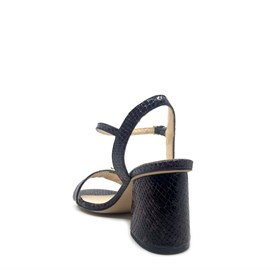Bordo Deri Yılan Desenli Tek Bant Topuklu Ayakkabı - MELIORA