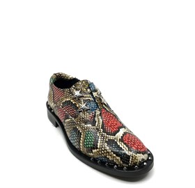 Çok Renkli Deri Yılan Desenli Ayakkabı - TOSIA 