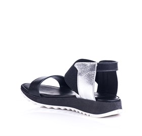 Siyah Gerçek Deri Comfort Sandalet - ABHA