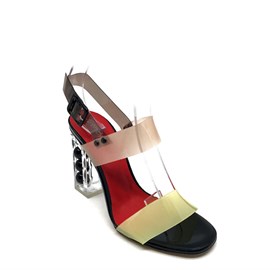 Şeffaf Renkli Topuklu Ayakkabı - VENECIA