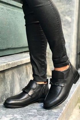 Siyah Hakiki Deri Ayakkabı - MILANI