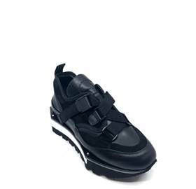 Siyah Deri Spor Ayakkabı - JOANNA