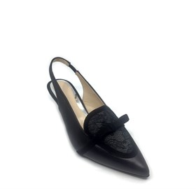 Siyah Deri Topuklu Ayakkabı - HILARIS