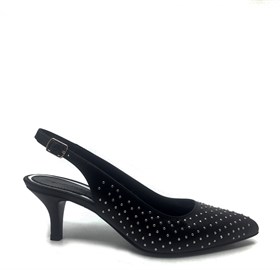 Siyah Deri Topuklu Ayakkabı - LOPE