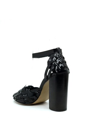 Siyah Hakiki Deri Topuklu Ayakkabı - ELISA