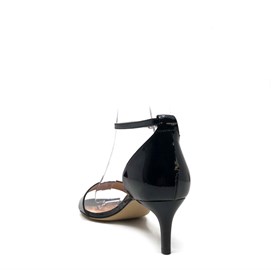 Siyah Rugan Deri Tek Bant Topuklu Ayakkabı - AURORA