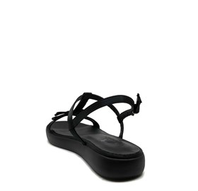 Siyah Saten Sandalet - CAROL