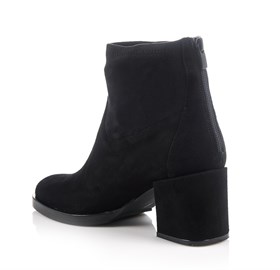 Siyah Suede Ankle Bootie - NORA
