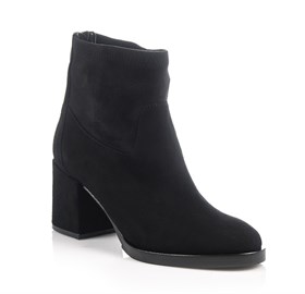 Siyah Suede Ankle Bootie - NORA
