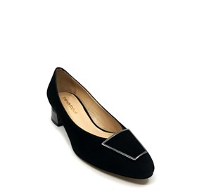 Siyah Süet Topuklu Ayakkabı - MARINEL