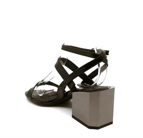Siyah Topuklu Sandalet - LANE