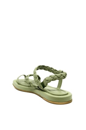 Yeşil Hakiki Deri Sandalet - JOVIE